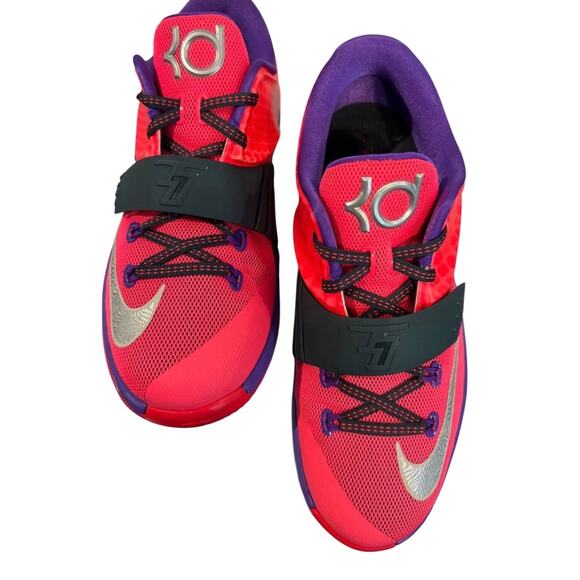 NIKE KD VII Hyper Punch Purple Sneakers 7Y Vintage Mesh Athletic Stylish Sporty - Picture 5 of 12